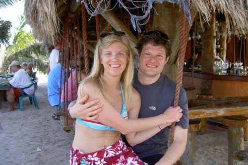 Chair swing at a bar on the beach in Akumal