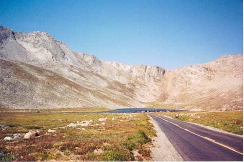 Mount Evans as you approach Summit Lake