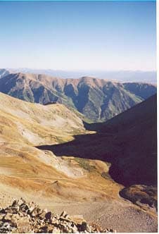 From the Summit of Missouri Mountain down to Missouri Gulch Trailhead