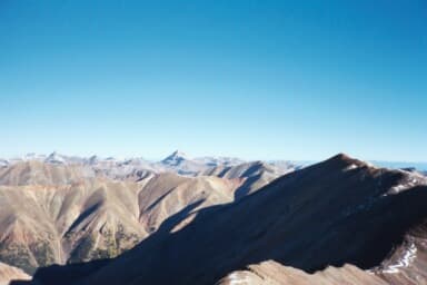 Redcloud Peak taken from Sunshine, with Uncompahgre and Wetterhorn in the background